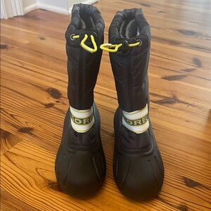 Sorel Black Boots with Yellow Highlights